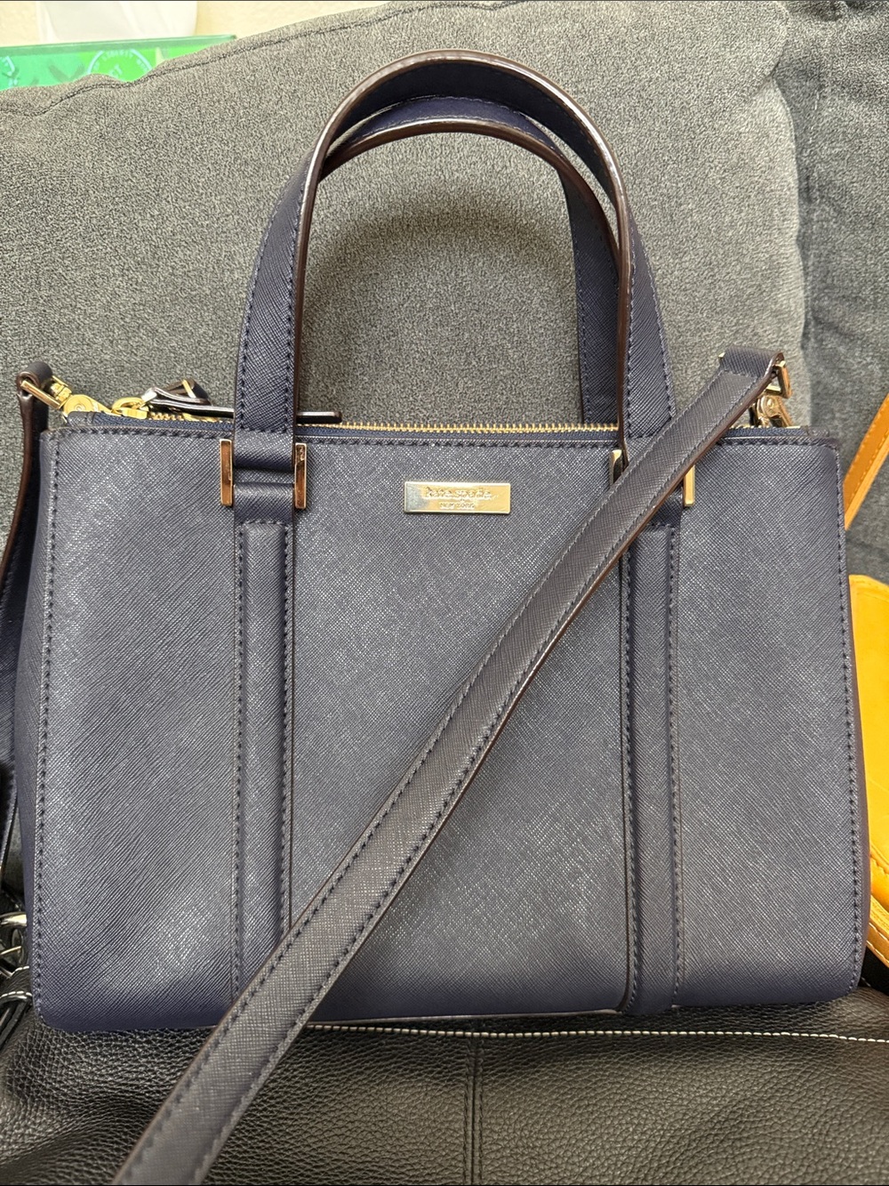 kate spade navy saffiano satchel/convertible crossbody  FREE SHIPPING
